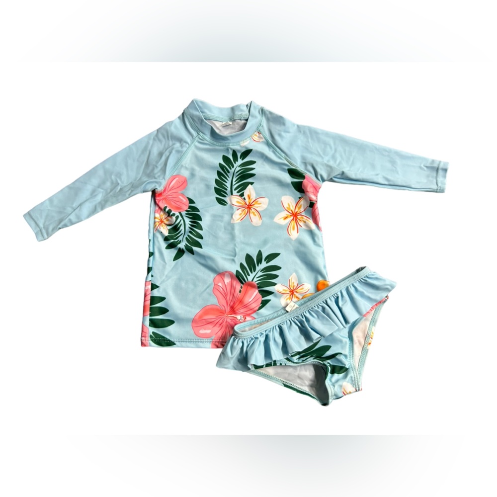 UIDEAZONE Girls tropical long sleeve rashguard sun protection Swimsuit NWT
